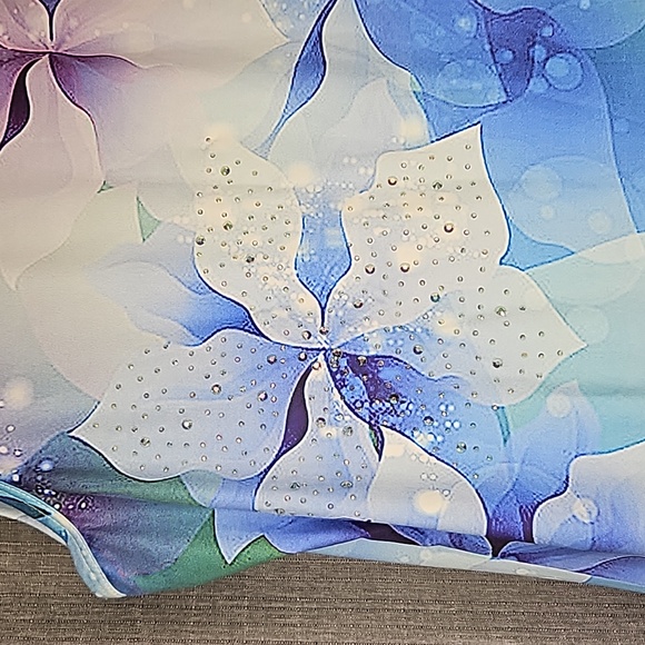 INDIA BOUTIQUE BLUE FLORAL SUMMER / BEACH DRESS - Picture 3 of 8